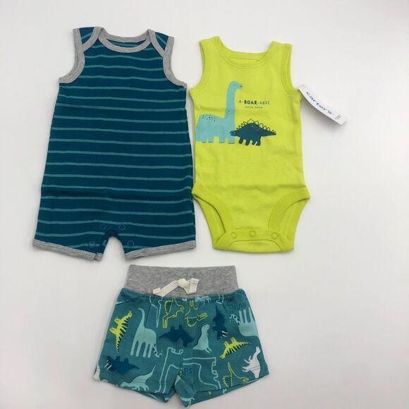 Brand New Carter’s Green A Roar-Able Little Fella‎ Bodysuit Set For Newborn - Picture 2 of 6